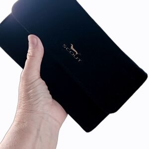 Scout Black Velvet Decker Crossbody Clutch 7.25"W X 4.5"H X 1.5"D NWT